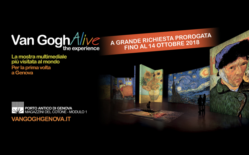 La mostra multimediale Van Gogh Alive – The Experience prorogata fino al 14 ottobre 2018