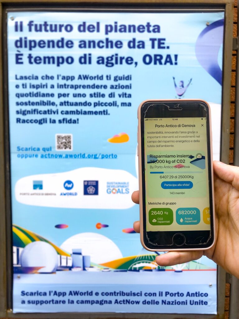 app aworld porto antico sostenibilità